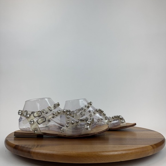 Womens Jeffrey Campbell Calath-J Clear Crystal Embellish Strappy Sandals Size 9 - Picture 1 of 8